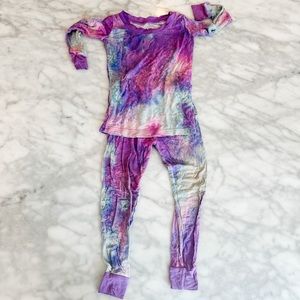 Little Sleepies Purple Watercolor Pajama Set Size 18-24 Months